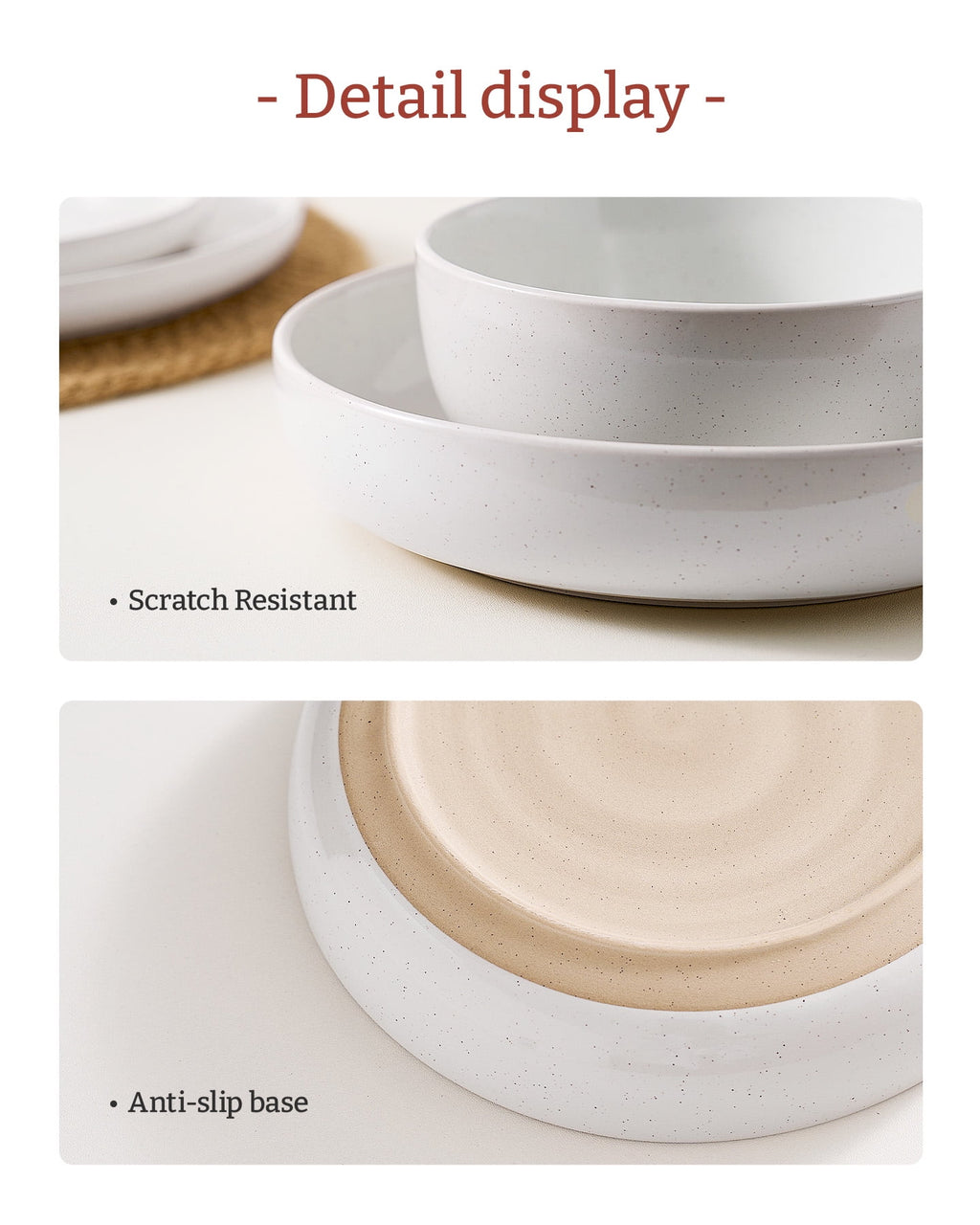 Famiware Milkyway 4-Piece Stoneware 33 oz Pasta Bowl Set, White