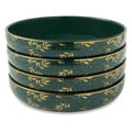 Thyme & Table Holiday Leaves 4-Pack Ceramic Low Bowl Set - Green