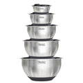 VIKING 10-Piece Stainless Steel Mixing, Prep and Serving Bowl Set In Black